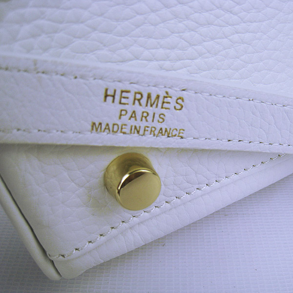 High Quality Hermes Kelly 35CM Togo Leather Bag White 6308